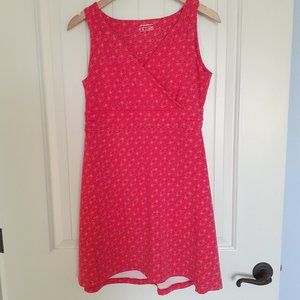 Eddie Bauer Travex Aster Crossover Dress Coral Circle Print Size PM